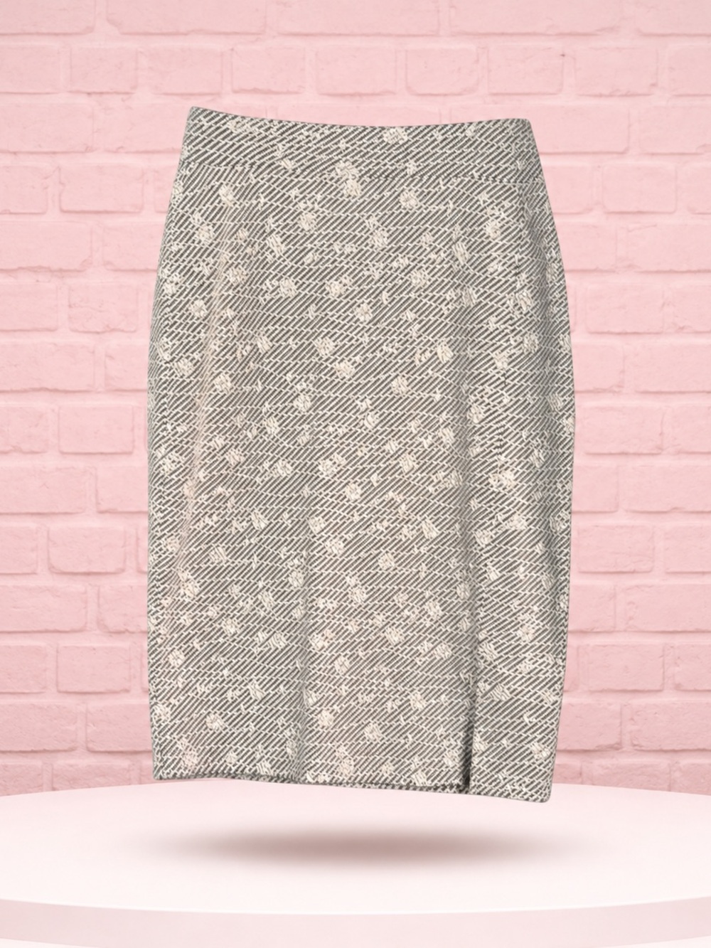LLe Lis Gray and White Midi Skirt for Casual
